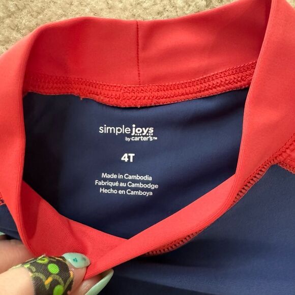 Toddler Boys Carters Long Sleeve Rash Guard 4T - Picture 2 of 4